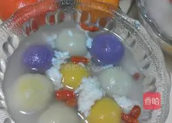 Illustration of how to make colorful taro glutinous rice balls 10