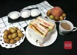 Illustration of how to make bacon and vegetable sandwiches 1 