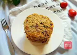 Illustration of how to make minced meat, olives, vegetables and rice cakes 6