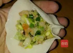 Steamed cabbage Illustration of making dumplings 11