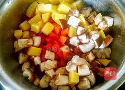 Illustration of braised pork, mushrooms and carrots with braised rice 5