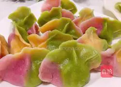 Illustration of making three-color dumplings 13