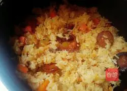 Illustration of how to cook sausage and rice 14