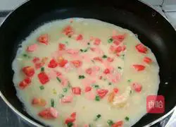 Illustration of how to make cherry tomato pancakes 7