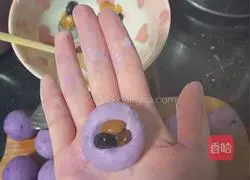 Illustration of how to make pink and purple potato glutinous rice balls 4