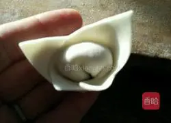 Illustration of how to make pork and leek wontons 10