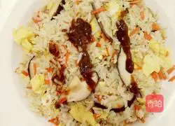 Mushroom, egg, carrot fried rice Illustration of how to do it 3