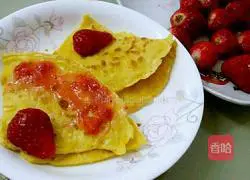 Illustration of how to make strawberry crepe 11