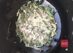 Illustration of how to make purslane and egg pancakes 9