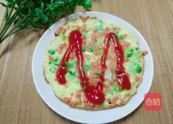 Illustration of how to make ham and egg pancakes 6