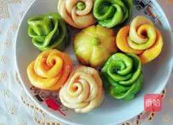 Illustration of how to make colorful vegetable roses🌹 steamed buns 7