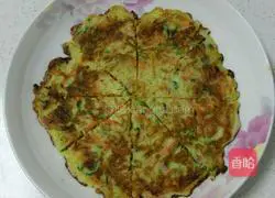 Illustration of how to make mixed vegetable, ham and egg pancakes 9