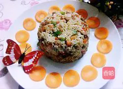 Illustration of how to make barbecued pork fried rice 11