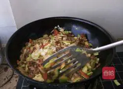 Illustration of how to make five-color fried noodles 6
