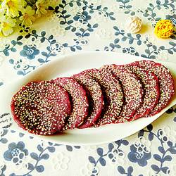 Sesame and Purple Sweet Potato Steamed Cake
