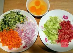 Assorted Illustration of how to make fried rice 1