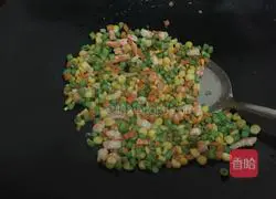 Illustration of how to make colorful golden fried rice 4