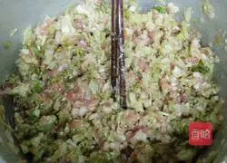 Illustration of how to make cabbage stuffed dumplings 1