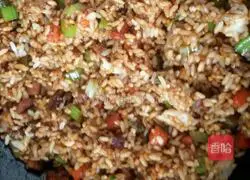 Fried rice with diced vegetables and soy sauce.Recipe 9