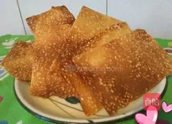 Illustration of how to make sesame crisp cakes 1