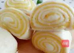 Illustration of how to make pumpkin two-color steamed buns 15