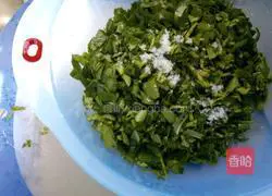 Illustration of how to make shrimp and water spinach buns 2