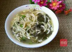 Illustration of how to make sesame leaf noodles 9