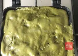 Illustration of making matcha cocoa powder waffles 12