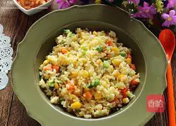 Illustration of how to make assorted fried rice 9