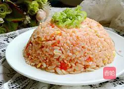 Illustration of how to make tomato and egg fried rice 1