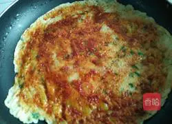 Illustration of how to make chive egg pancake 8
