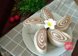 Illustration of how to make cocoa two-color steamed buns 24