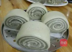 Illustration of how to make milk-flavored two-color steamed buns with knife 7