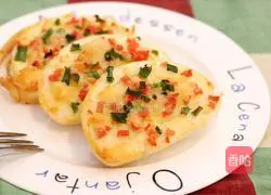 Illustration of how to make cheese steamed bun slices 9