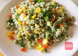 Illustration of how to make seaweed fried rice 8