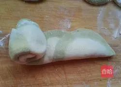 Illustration of how to make rose meat steamed buns (Matcha) 12