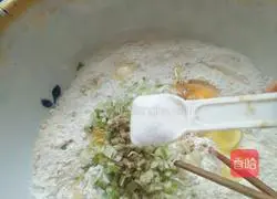 Illustration of how to make green onion egg pancake 3