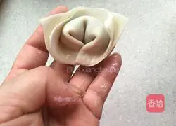 Illustration of how to make vegetable and meat wontons 7