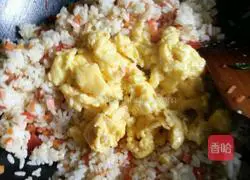 Carrot, Egg, Ham Fried Rice Recipe Illustration 7