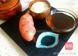 Sesame sweet potato cake recipe 1