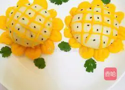 Illustration of how to make sunflower steamed buns 14