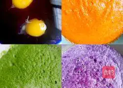 Illustration of how to make colorful vegetable pancakes 1