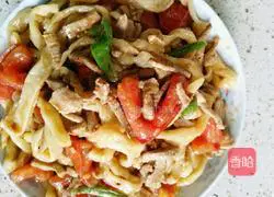 Illustration of how to make handmade tomato noodles 10