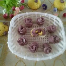 Purple sweet potato rose buns