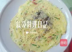 Illustration of how to make Shredded Potato Bacon and Sesame Omelette (3 people less oil version) 13