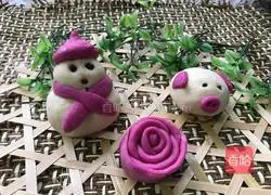 Illustration of how to make rose steamed buns 12