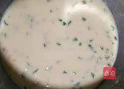 Illustration of how to make chives, ham and egg pancakes 3