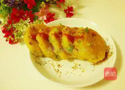 Illustration of how to make pastoral shrimp chicken cake 7