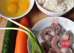 Illustration of how to make shrimp fried rice 1