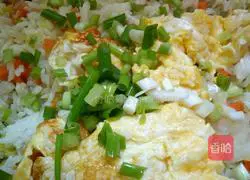 Illustration of how to make carrot, cabbage and egg fried rice 9